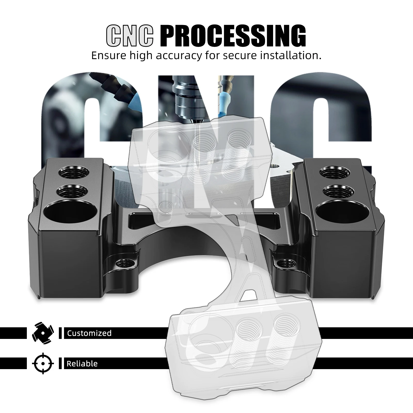 For KTM 790 890 Adventure S R Rally 2019-2024 1.0" Handlebar Riser Kit Steering Damper Mount For Husqvarna NORDEN 901 2022-2023 - Image 2