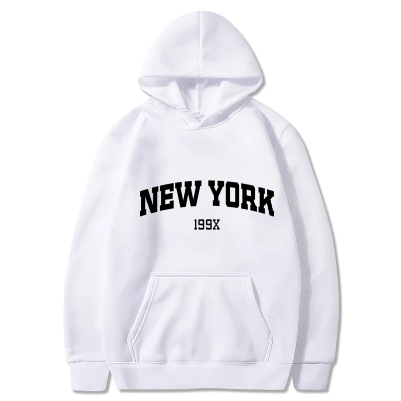 New York 199X Personality Letter Hoodie Men Fashion Brand Long Sleeve Casual Comfortable Tee Shirtsport Men Hoodie Top