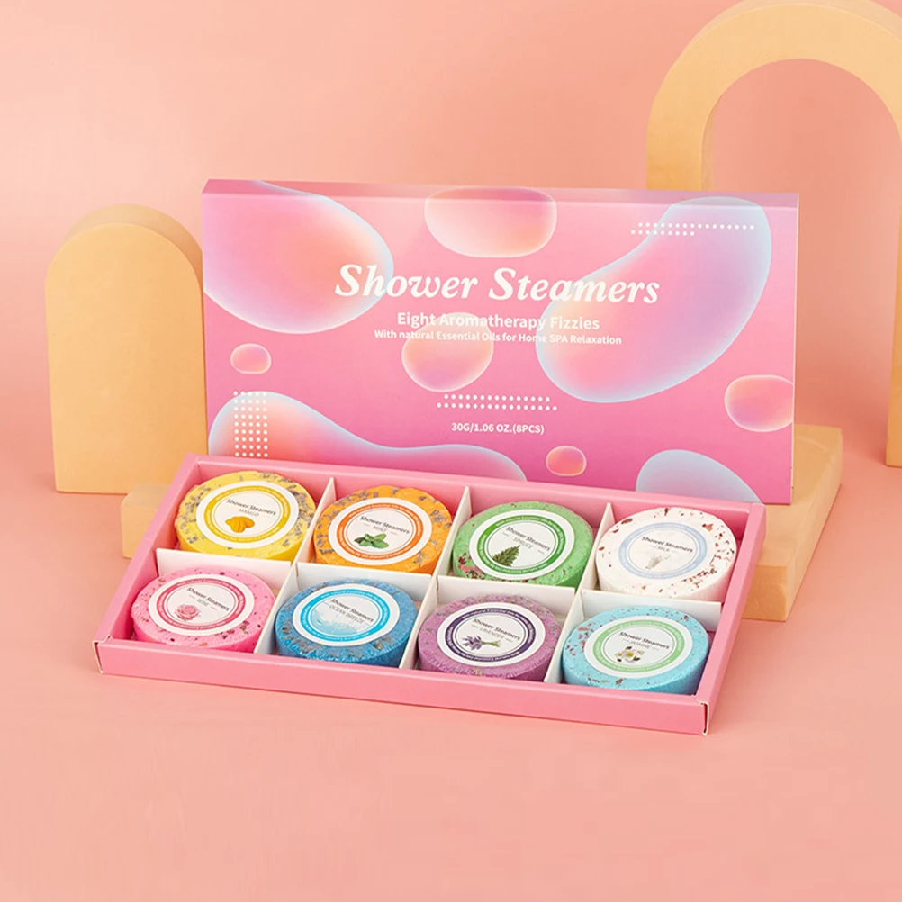

8pcs Aroma Bath Tablets Essential Oil Shower Drops Household Bath Salts Compact Bubbling Bathing Experience Women Men Hotel