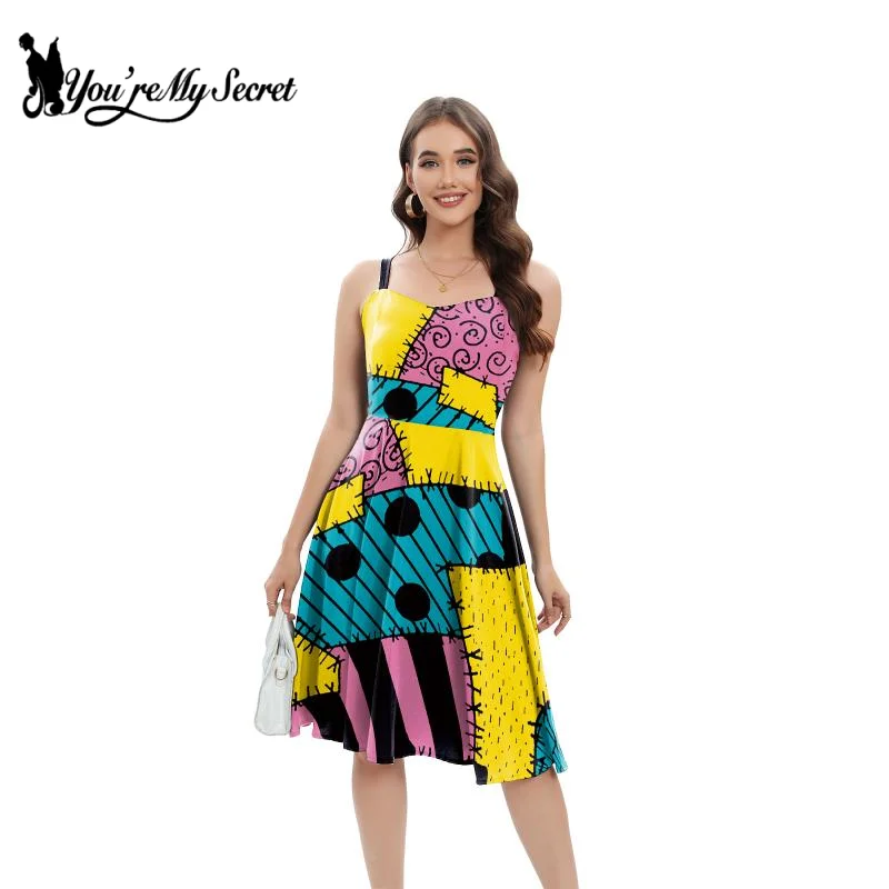 Halloween-Kleid mit Ärmeln, ausgefallenes Cosplay-Partykostüm, Slip-Kleid, Perücke, Socken, Anzug, Filmkostüm, Karnevalskleidung – Detail 3