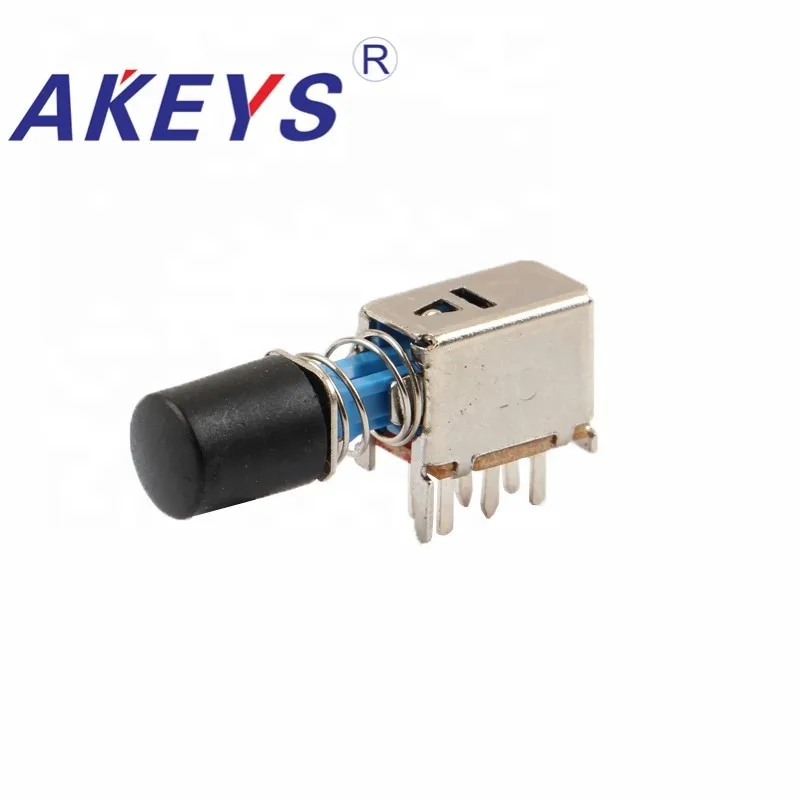 10PCS PS-22F02 03 파란색 자동 잠금 6 핀 푸시 버튼 전원 스위치 캡