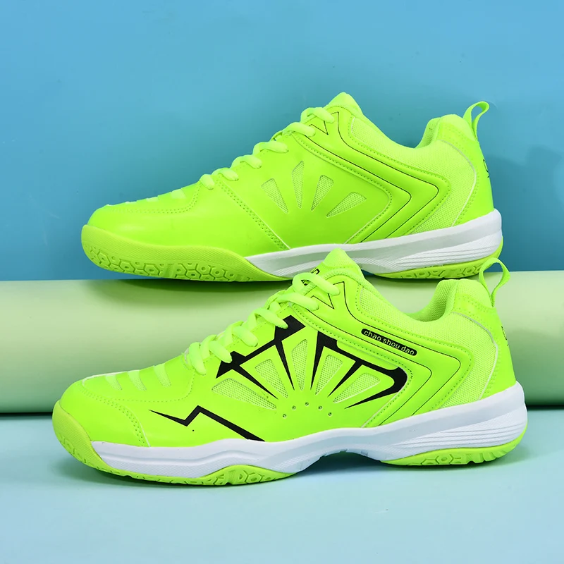 New Professional Men Badminton Tennis Sport Training Shoes Green Boys Athletic Volleyball Practice Sneakers Table Shoes 1909-1