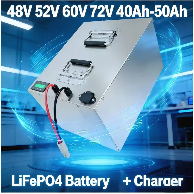 60V 30Ah-70Ah LiFePO4 Battery (1000W-3000W, BMS + Charger)SnowmobilesGolf Carts: Steady 2000W output for all-day rounds; BMS gua