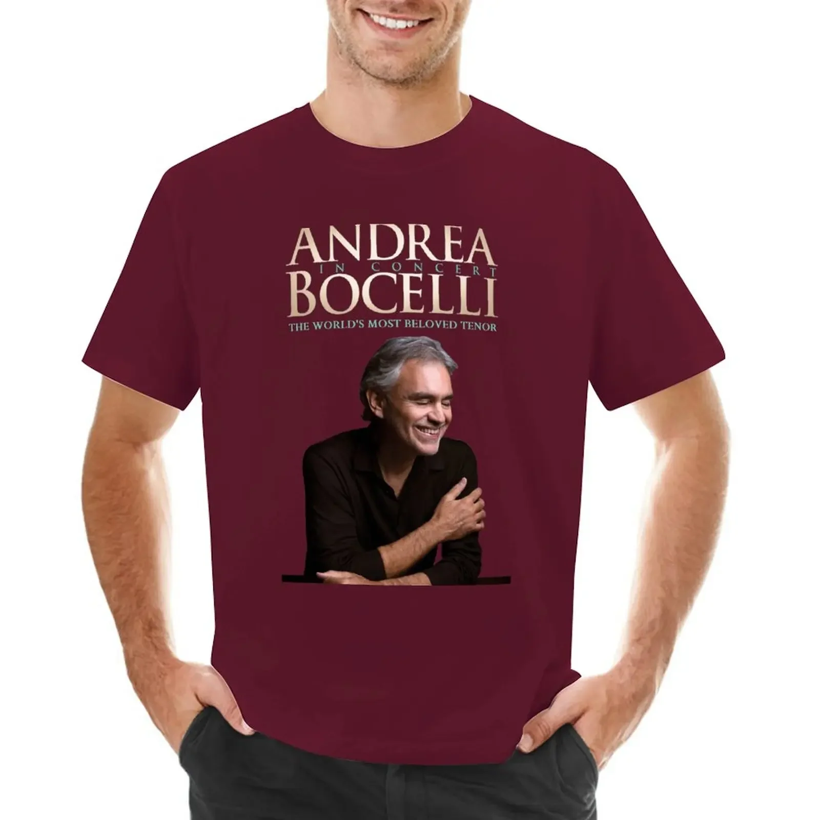 quick drying shirt hippie clothes Short sleeve mens vintage t shirts  Andrea Bocelli The World's Most Beloved Tenor T-Shirt