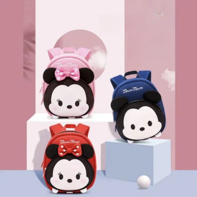 Disney Mickey Minnie Schoolbag Kawaii Let Go of The Lost Traction Rope Kindergarten Girl Baby Ultra Light Cute Little Schoolbag