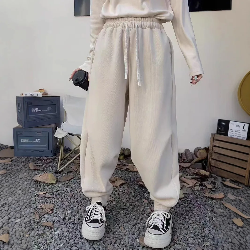 Y2k Pant Sets Guangdong Cotton Junior Mid Shirring Harem Pants Pants Capris Women's Winter Clothing Fashion