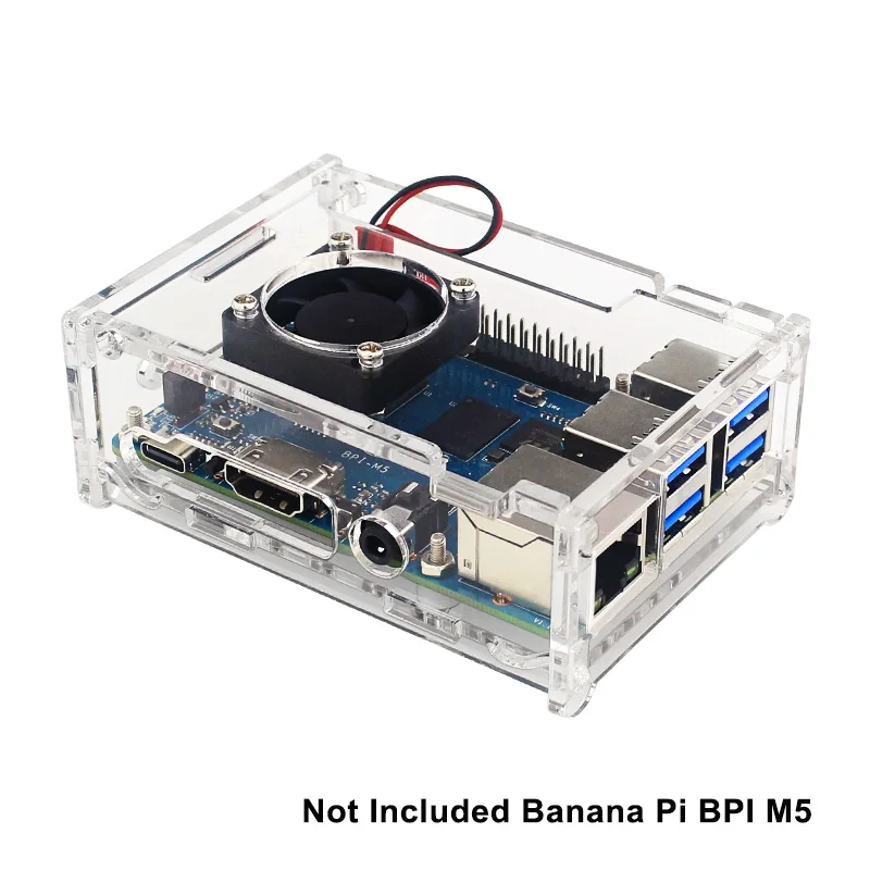 กล้วย Pi BPI M5อะคริลิคใสสำหรับบอร์ดเดี่ยว4GB RAM Banana Pi BPI M5พัดลมตัวเลือกความร้อน