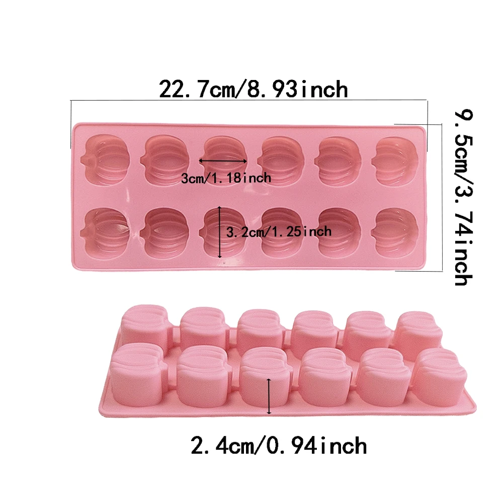 1 st 12 holte pompoenvormige siliconen mal, DIY koekje, snoep, chocolade, dessert, taart decoratie plug-in, keuken bakvorm
