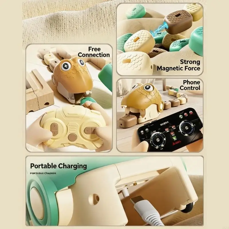XXFE Remote Controlled Growing Snake Game with Pickup, Individual Play, and Two-Player Parent-Child Mode for Kids