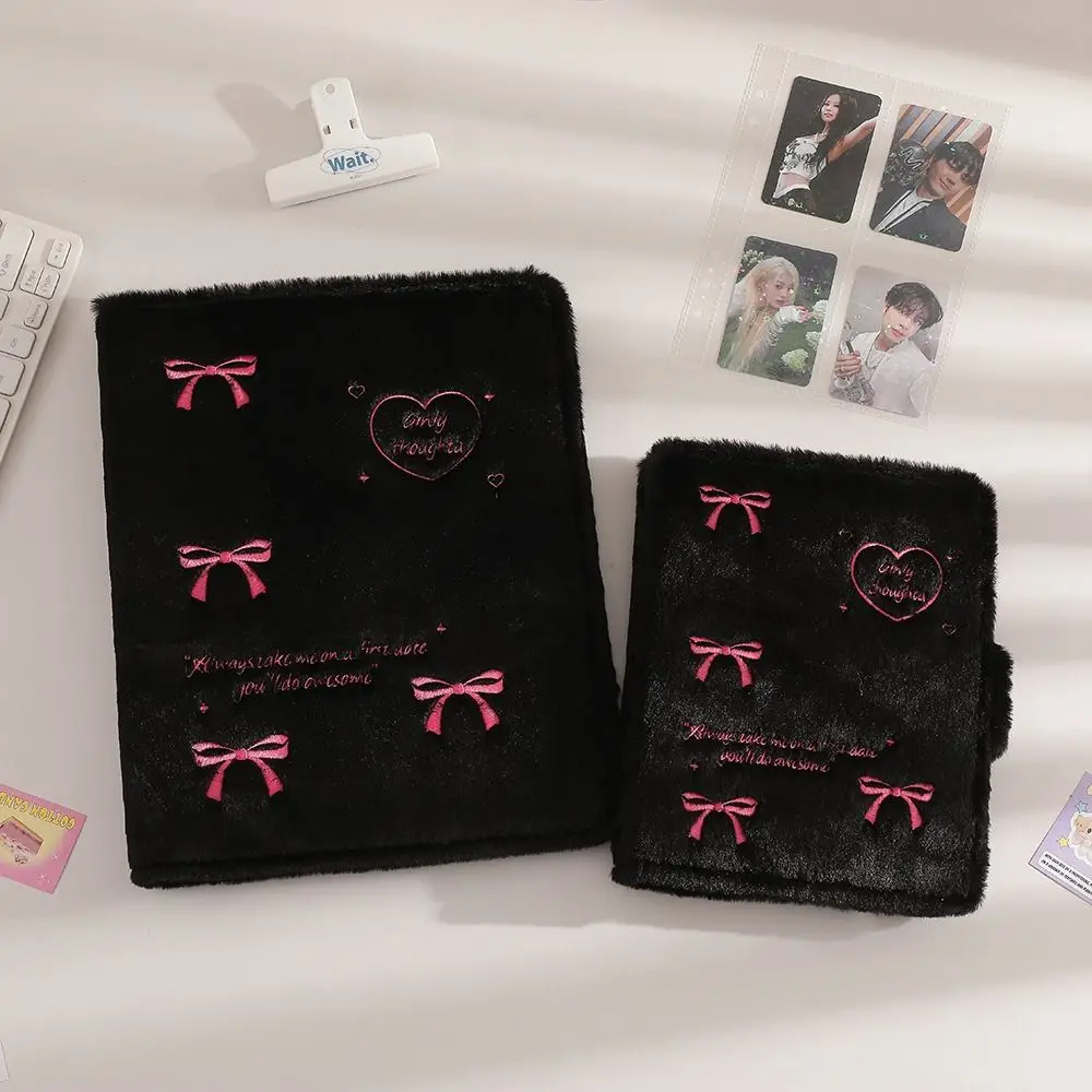 INS Binder Photo Album A4/A5 Bowknot Photocard Collection Books Plush Photocard Holder Gift