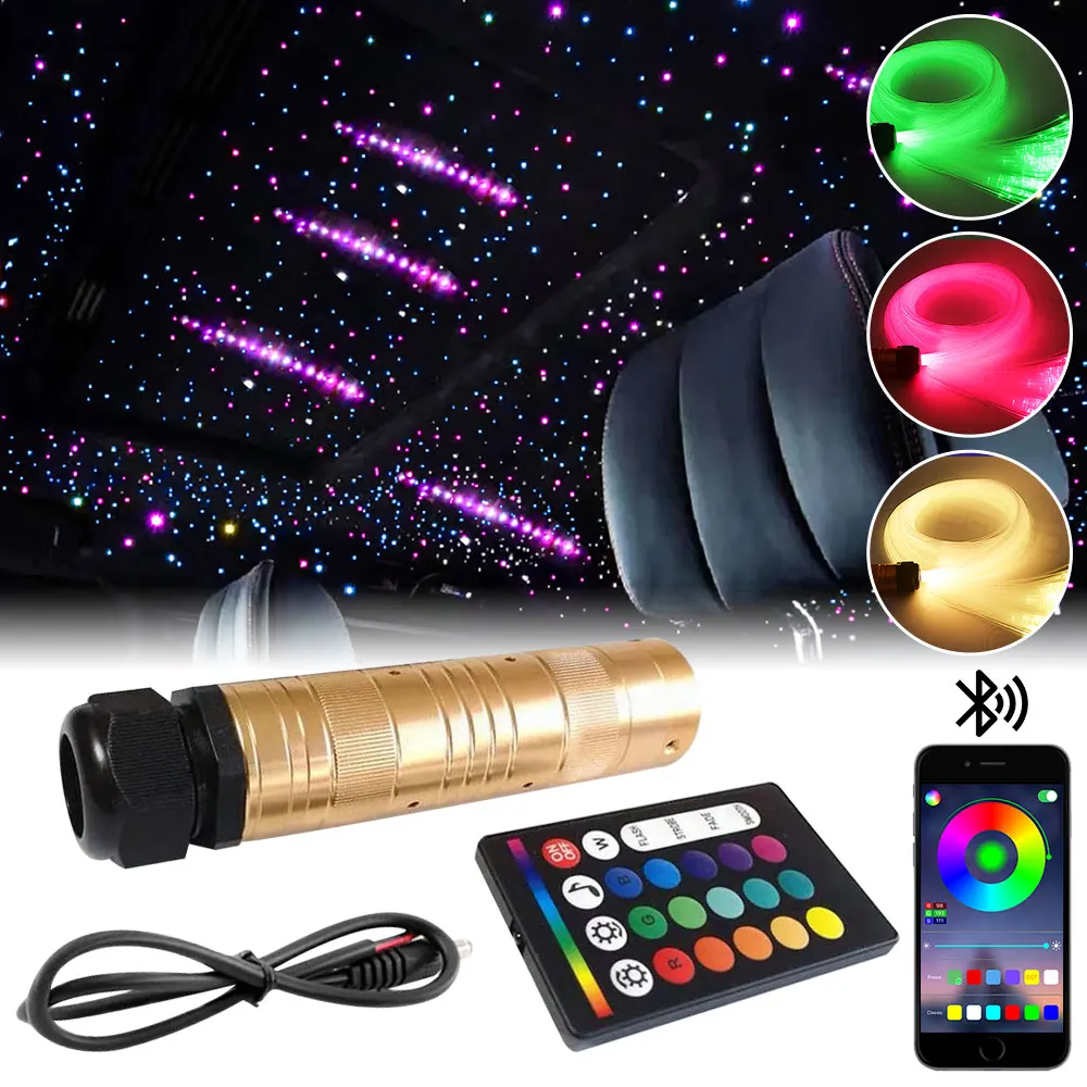 

DC12V RGBW Car Star Ceiling Decor Light With 300pcs Fiber Optic Cable For Car Home Starry Sky Effect Light APP/RF/Sound Control