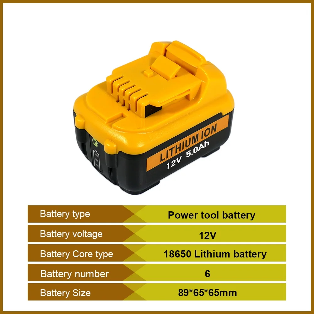 

For DEWALT li-ion battery, dewalt 12V 5.0Ah 5000mAh ,DCB120,DCB122,DCB123, DCB125, DCB124, DCD710 power tool battery
