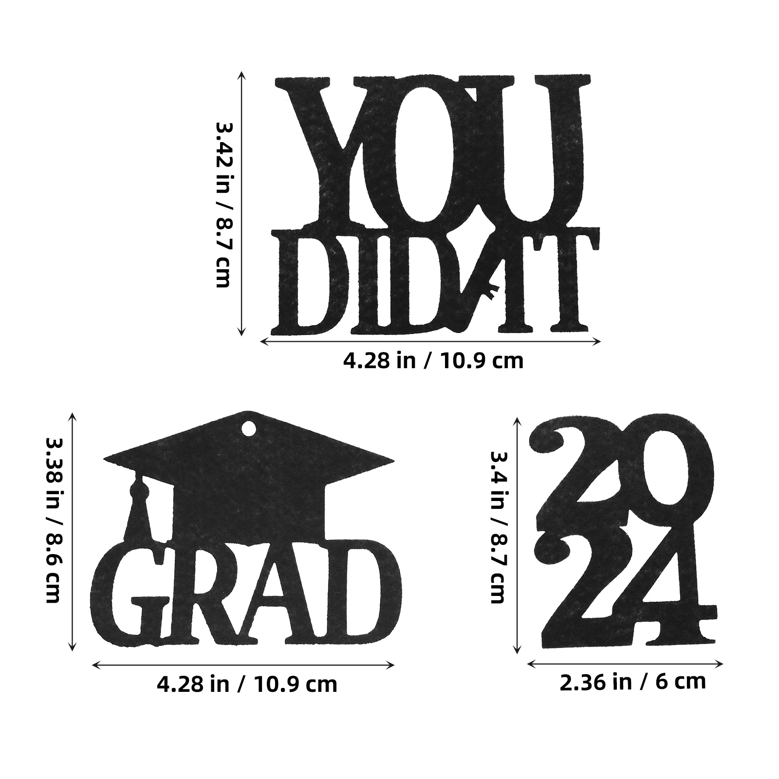

18pcs Graduation Party Decor Hanging Glitter 2024 Decorative Flower Vase Labels Grad Table Centerpiece Party Supplies Graduation
