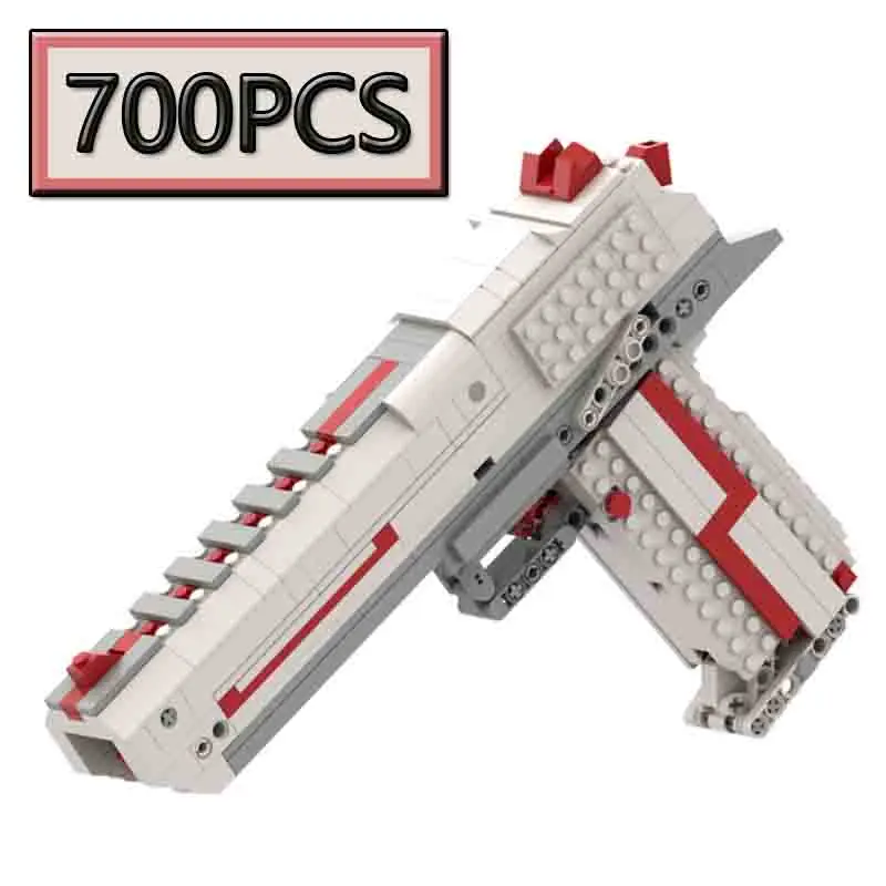 

Конструктор MOC 700 деталей: Пистолет Desert Eagle для стрельбы, высокая сложность, DIY-модель, развивающая игрушка-головоломка для детей, подарок на день рождения