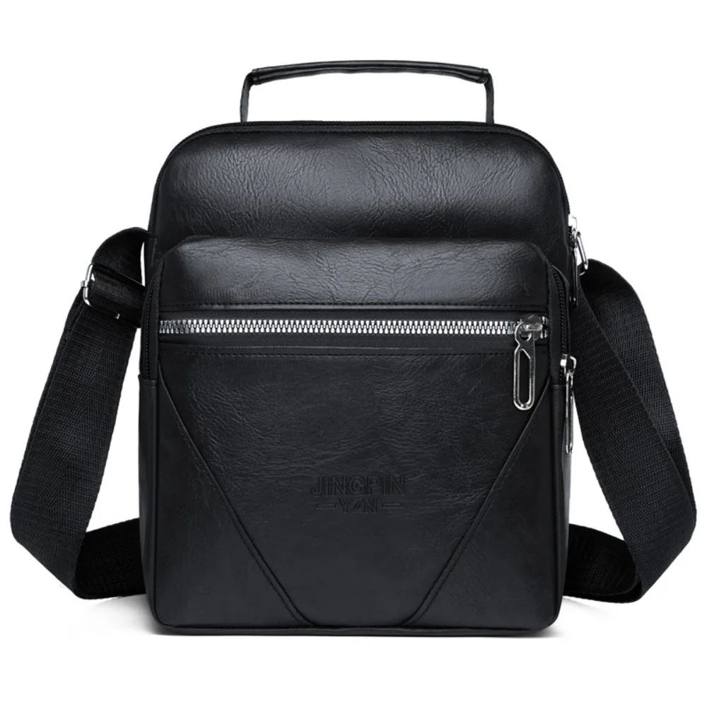 

PU Leather Leather Crossbody Bag Waterproof Multifunctional Men's Sling Bag Large Capacity Black Brown Male's Handbag Men Women
