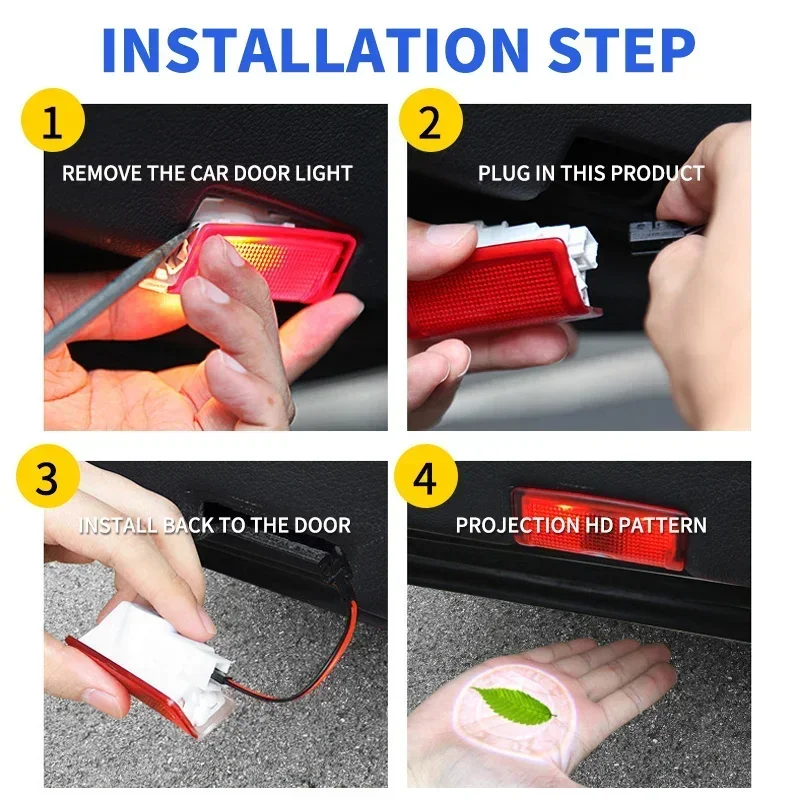 2/4Pcs Lampu Proyektor Logo Selamat Datang di Pintu Mobil LED Untuk Mercedes Benz W212 W205 AMG ML W166 W176 W177 W213 W246 GLB GLC GLA GLS GLE