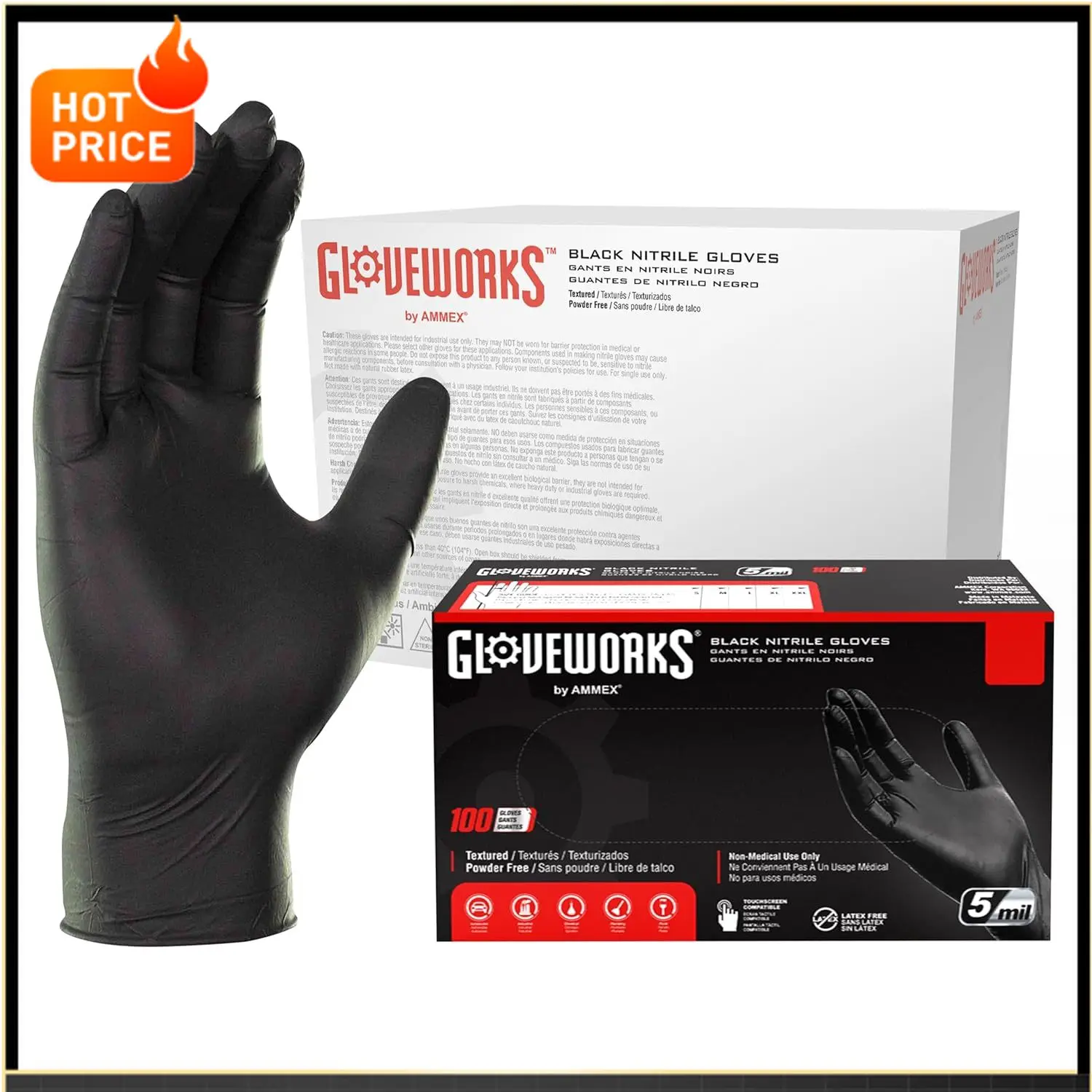 

BestsellerXL Black Nitrile Gloves for Cooking, Food Prep, Disposable, 5 Mil, For Professional Cleaning, Case of 1000