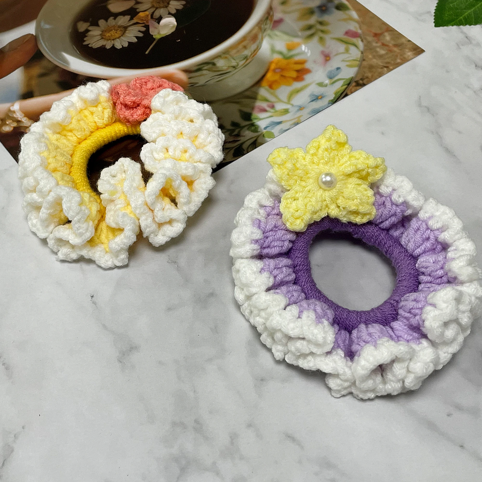 Finished Hand-Woven Hair Ring Girls Clip Diy Wool Headdress Princess Series Students Cute Accessories Gift Style Novel Shape