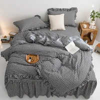 3 Piece Sheet Set  black plaid duvet cover Set ， comfortable Bedding Set Bedspread for All Season 4