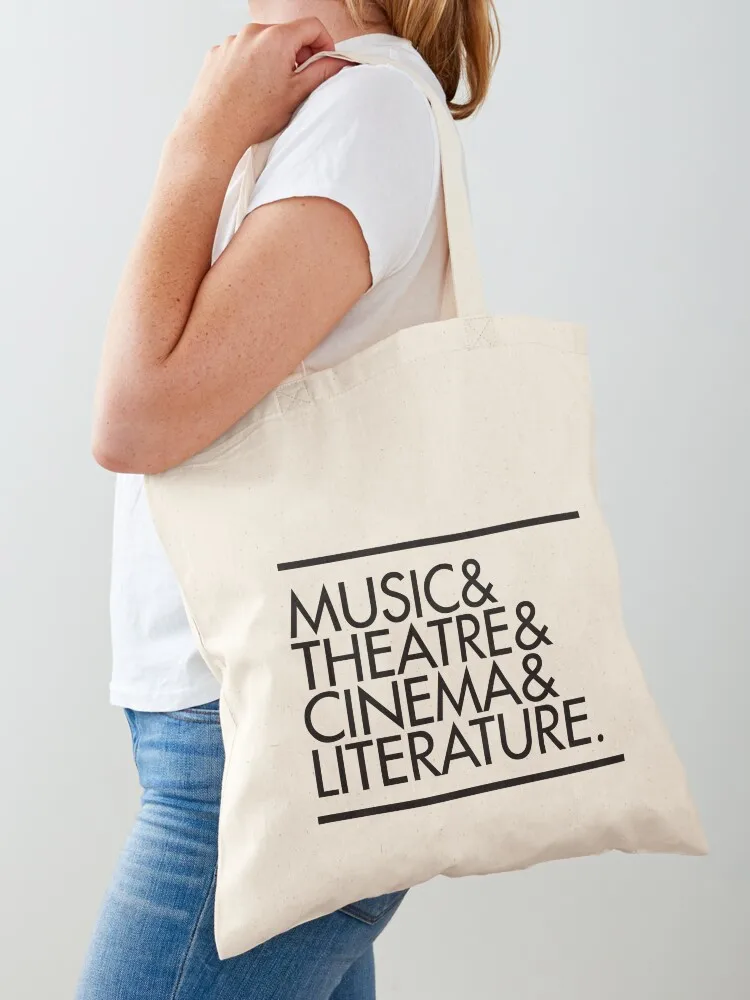 

Music Theatre Cinema Literature Tote Bag woman shopping bag Reusable bags sac pour femme reusable shopping bag