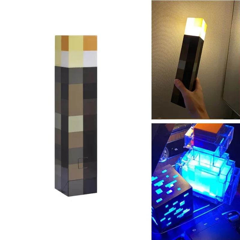 Imagem -05 - Led Brownstone Torch Night Light Game Creativity Toy Lamp Recarregável Bedside Decor Presentes para Crianças