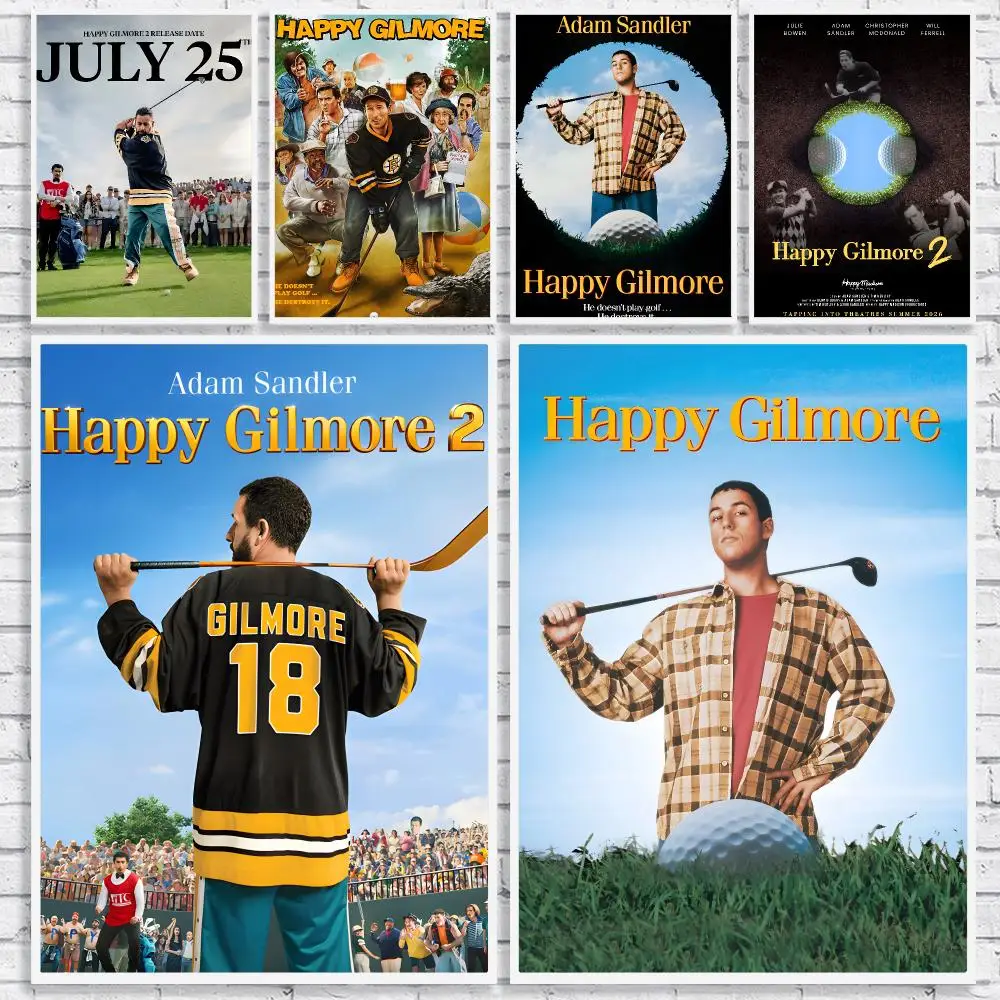 Movie H-Happy Gilmore Painting Calligraphy High-Quality Canvas Wall Mural Crease-Free For Living Room Bedroom Interiors