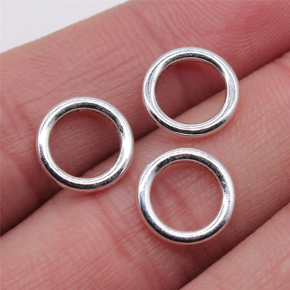 

300pcs 12x12mm Jewelry Making DIY Handmade Craft Charms Wholesale Antique Silver Color Circle Connector Charm