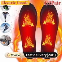 1/2pair USB Heated Shoe Insoles Electric Heated Shoes Pad Cuttable Electric Heated Insoles Washable for Winter Camping Fishing