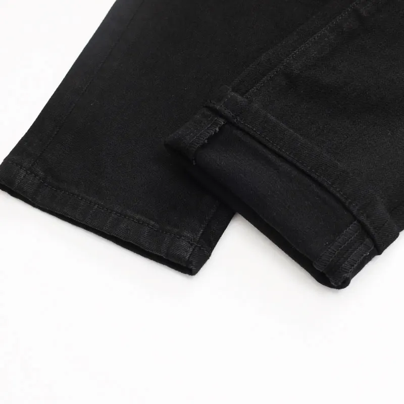 High Street Designer Fashion New Men's Black Jeans Washed Nostalgic Stretch Slimming Jeans Designer Hip Hop Brand High Quality P