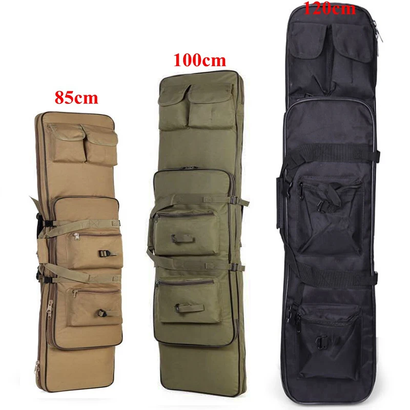 Tactical Hunting Rifle Case 85cm 100cm 120cm Outdoor Nylon Bag Double Carbine Gun Case Backpack Shooting Air Rifle Bags