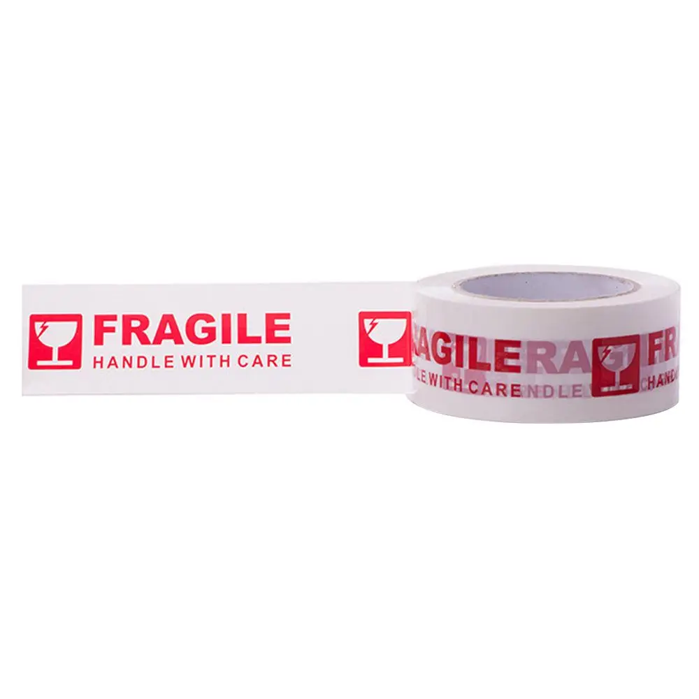 High Viscosity Express Box Red Carton Sealing Adhesive Fragile Warning Tape Package Tape