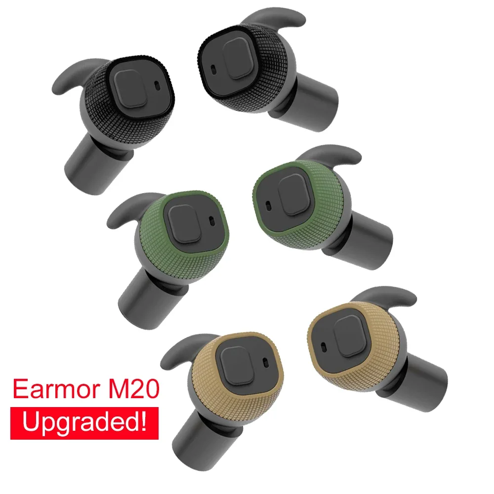 EARMOR M20 MOD3 Electronic Earplug Tactical Noise Reduction Earplug Shooting in-ear Rechargeable Shooting NRR22d SafetyEquipment