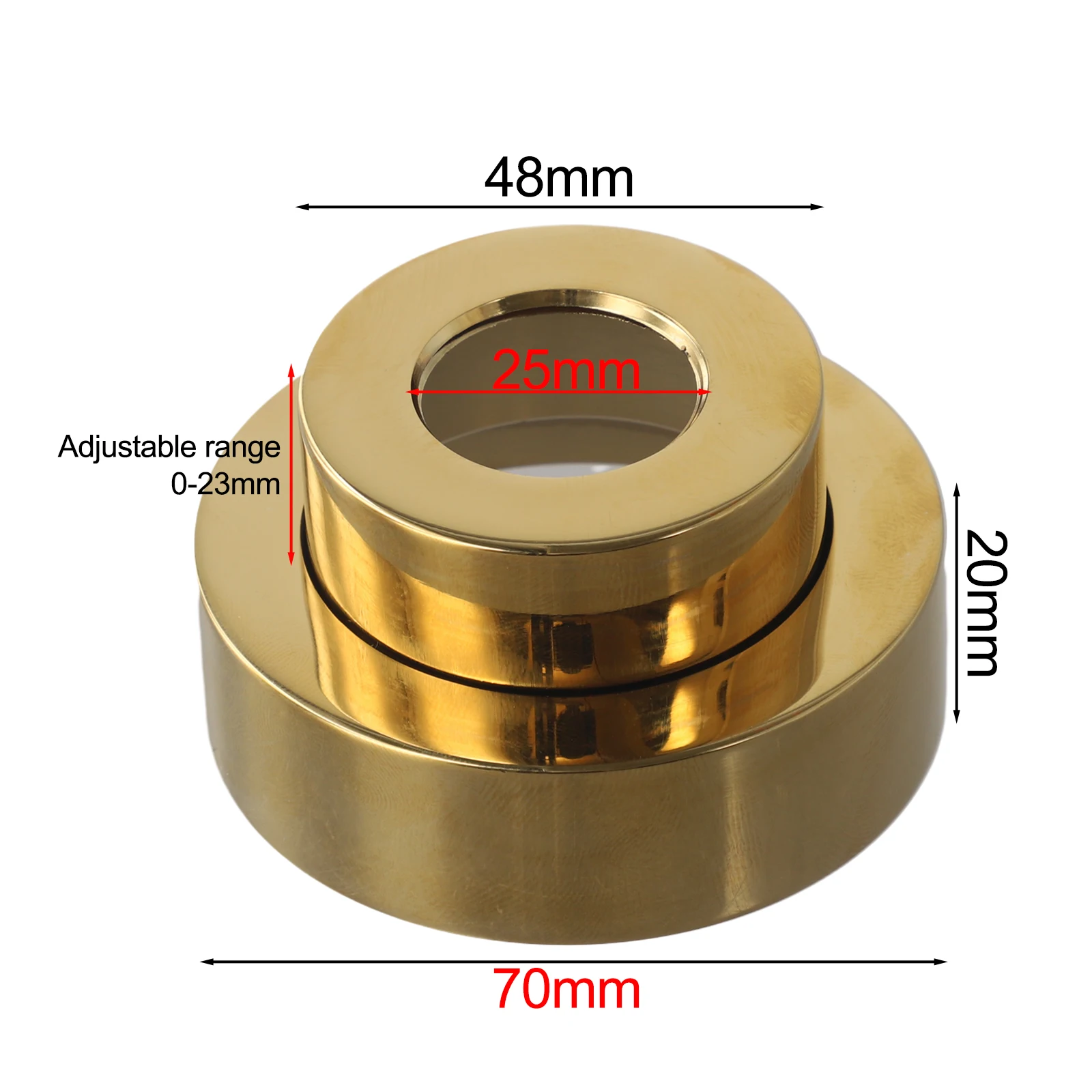 Adjustable Shower Head Cover 0-23mm Height Copper Material Rustproof White Finish Easy Install Faucet Decor for Modern Bathroom