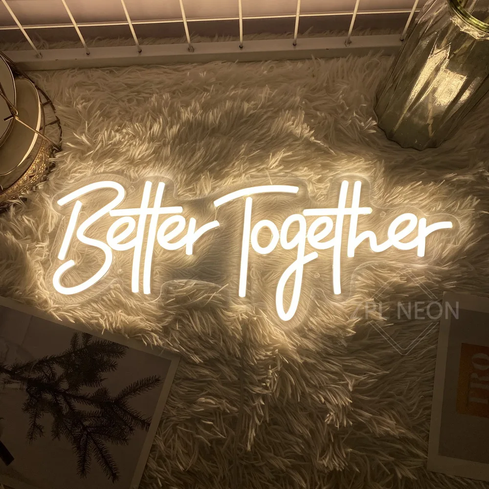 

Better Together Neon Signs Wedding Decor Wall Hanging Neon Lights Bedroom Room Decor Party Personalize Gifts Engagement Led Sign