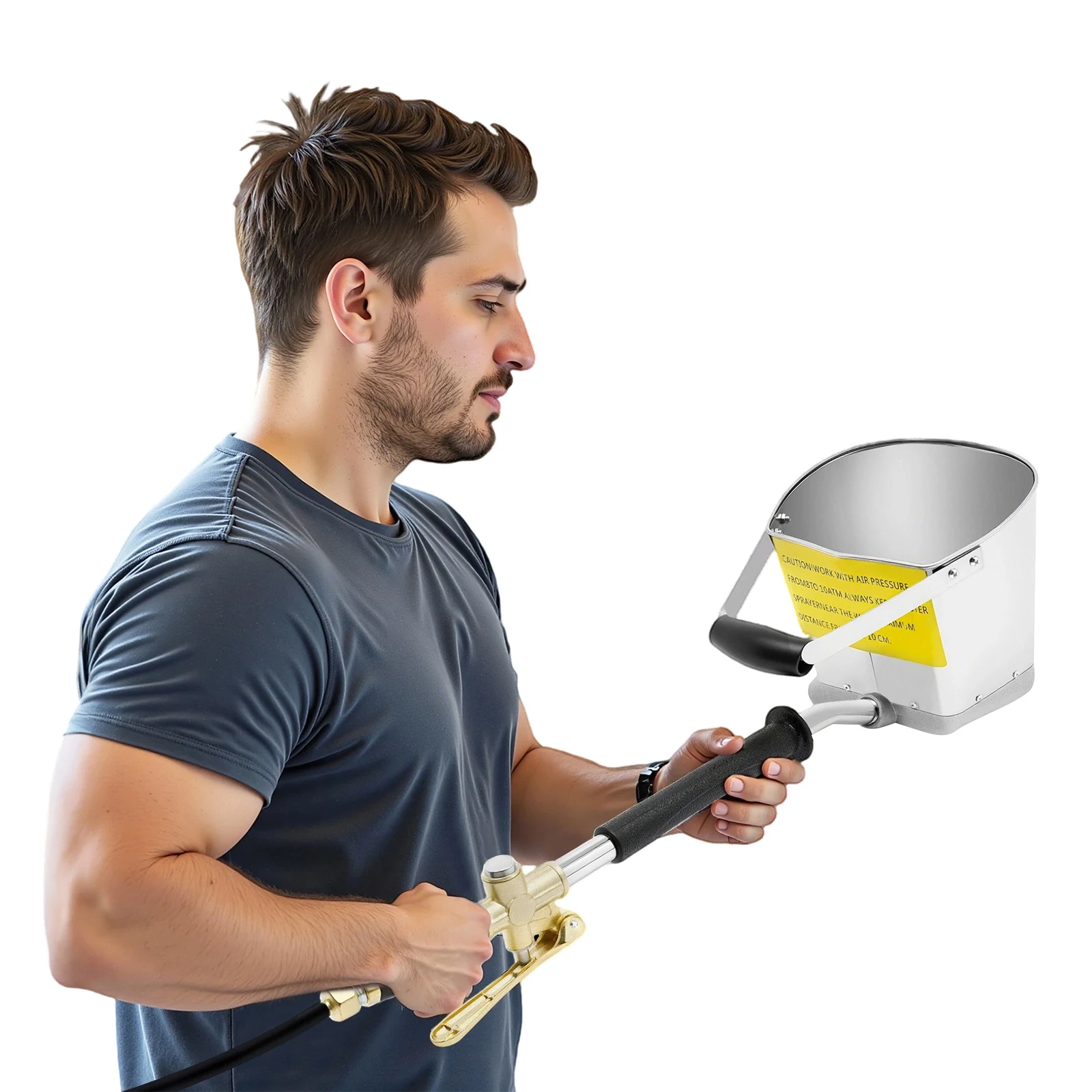 3.5L容量 4ジェット式空気圧セメントスタッコスプレーガン（サイズ：77*22.5*21cm）壁用プラスターモルタル自動エア塗装ツール