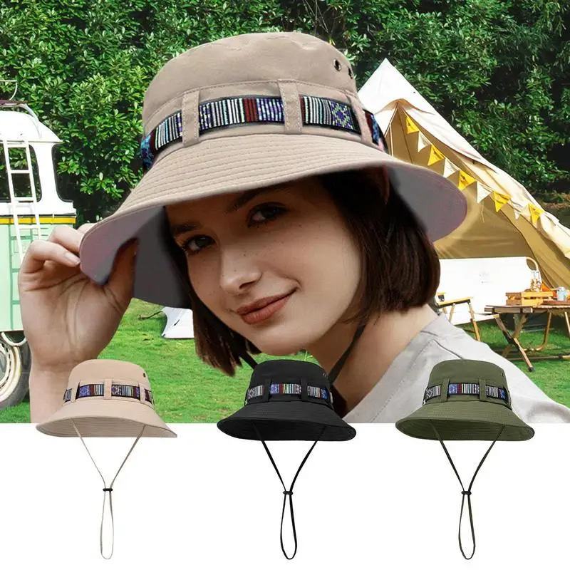 

Summer Wide Brim Bucket Hat For Men Fisherman Hat Fishing Outdoor Sunshade Wide Brim Sunscreen Riding Hiking Sunscreen Sunhat