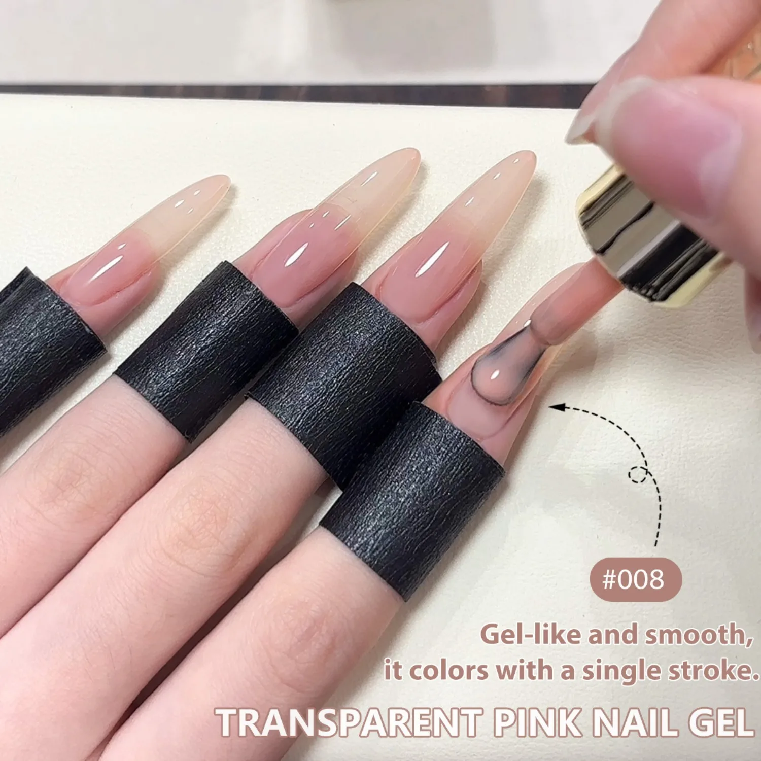 Transparent Pink Gel Nail Polish Long-lasting Nail Polish Gel Soaked Led/UV Gel Nail Polish Nail Salon Home Female Gifts 15ML