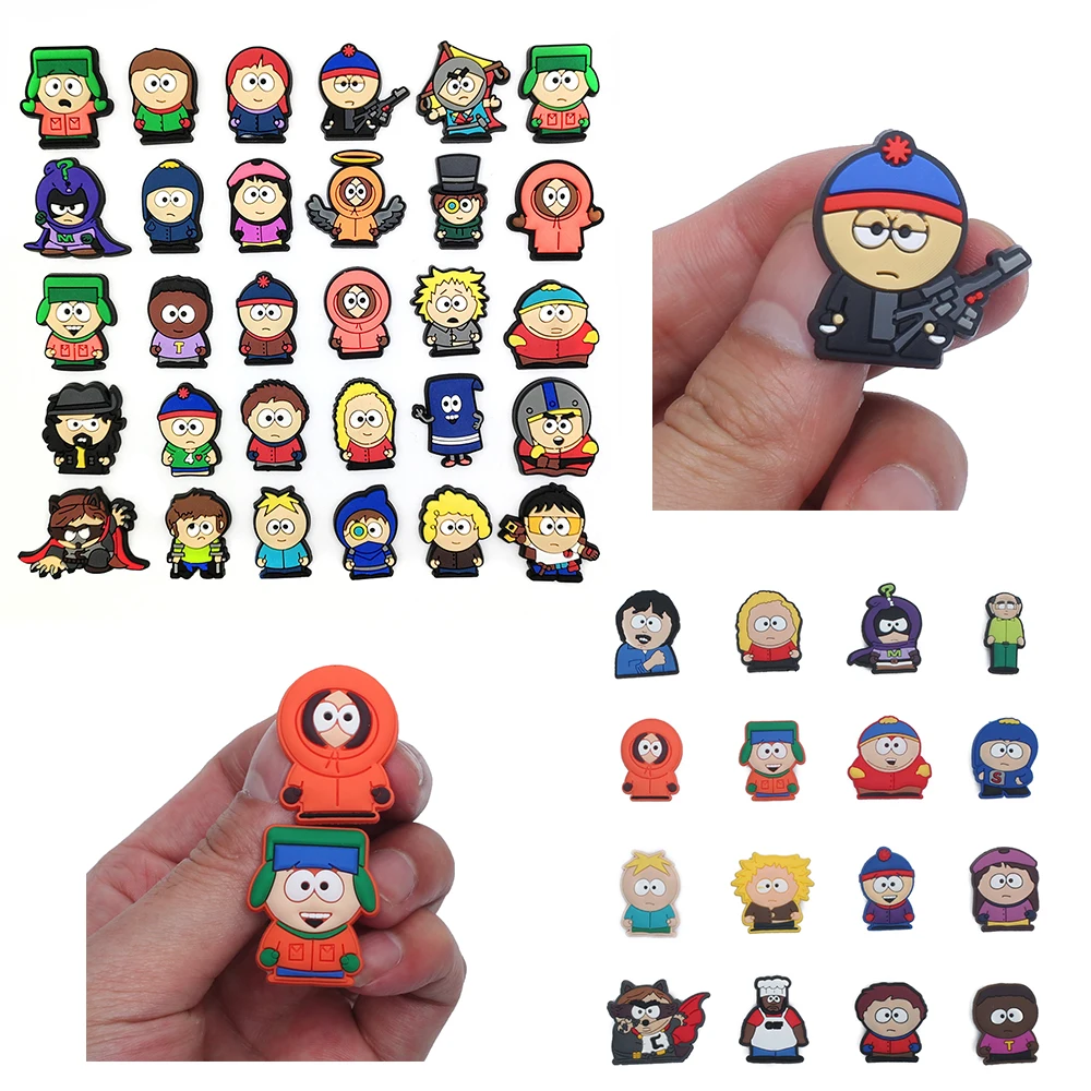 30pcs PVC Cute Cartoon Shoe Charms For Clogs Jibts Bubble Slides Sandals, Shoe Decorations Accessories For Birthday Gift Party