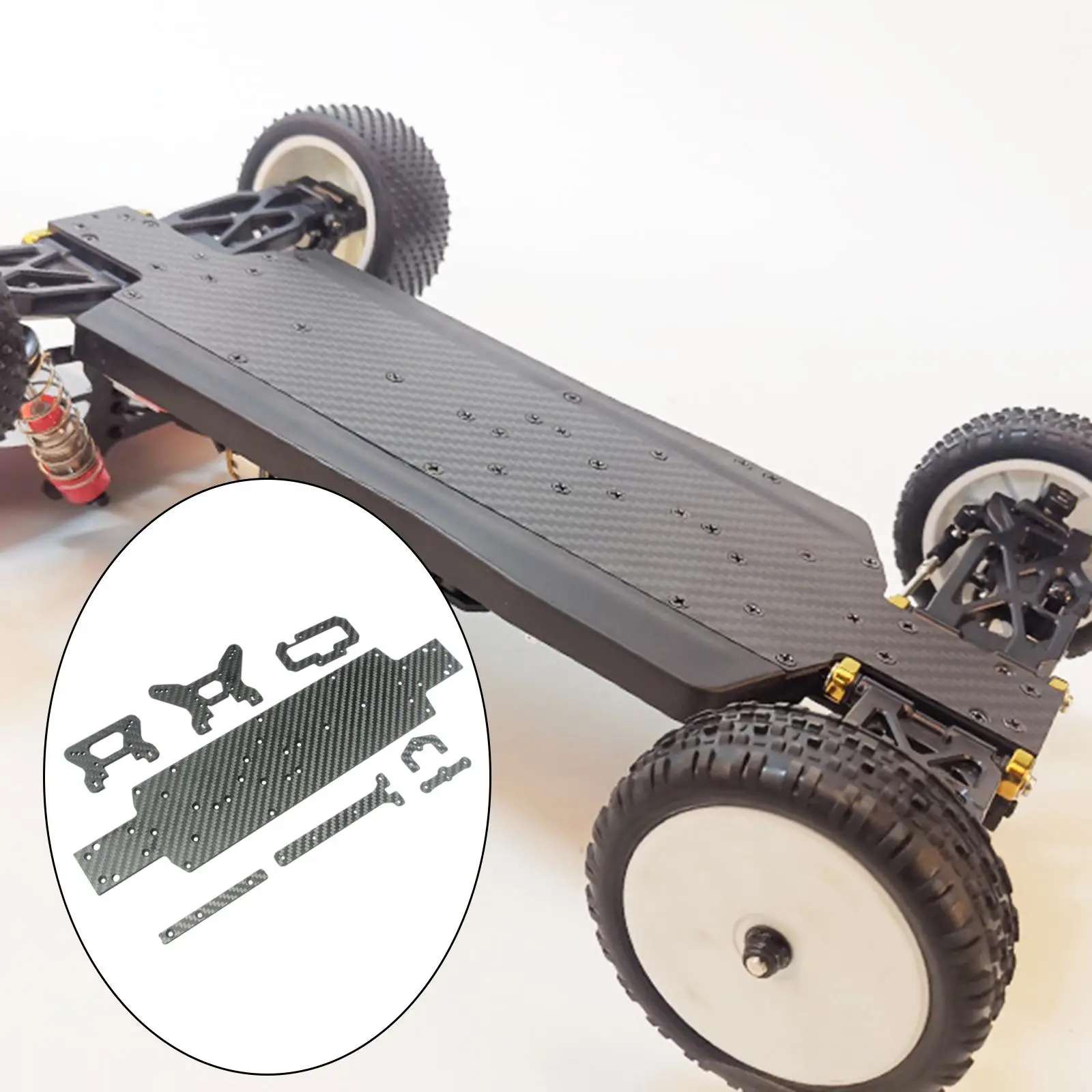 1:10 リモートコントロールカーボンファイバーフロント & リアショックタワー、Wltoys 104001 クローラー用メインシャーシ