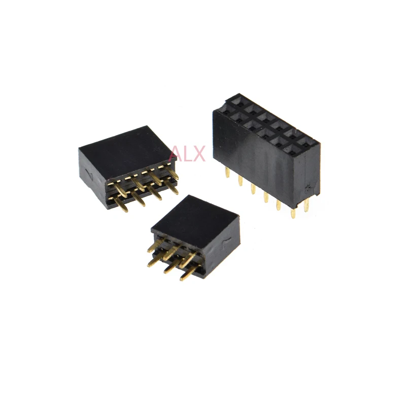 10PCS 2*2/3/4/5/6/7/8/10/12/16/20/40 Pin Double row Straight Pin Female Header 2.54MM Pitch Strip Connector Socket 8/10/16/20/40