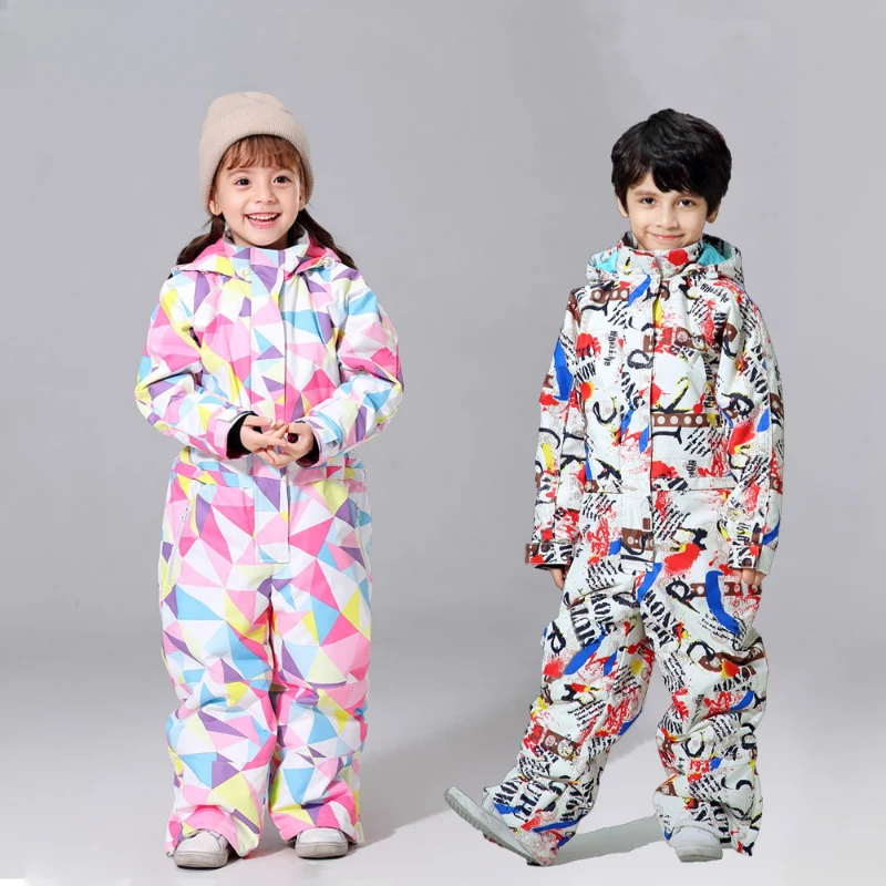 

2024 New Winter New Kids Ski Set Overalls Warm Windproof Waterproof Clothes Children Ski Suit Girls Outdoor Snowboard Boy Jacket