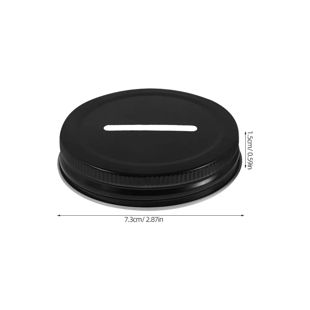 24Pcs Regular Mouth Savings Jar Lid 70Mm Metal Coin Bank Cover with Slot 3.6cm Piggy Bank Mason Jar Lid Textured Grip
