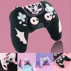 Sweet Skull Silicone Skin Cover Gamepad Sticker Soft Case For Sony Dualsense 5 PS5 Controller Thumb Stick Grip Cap Protector