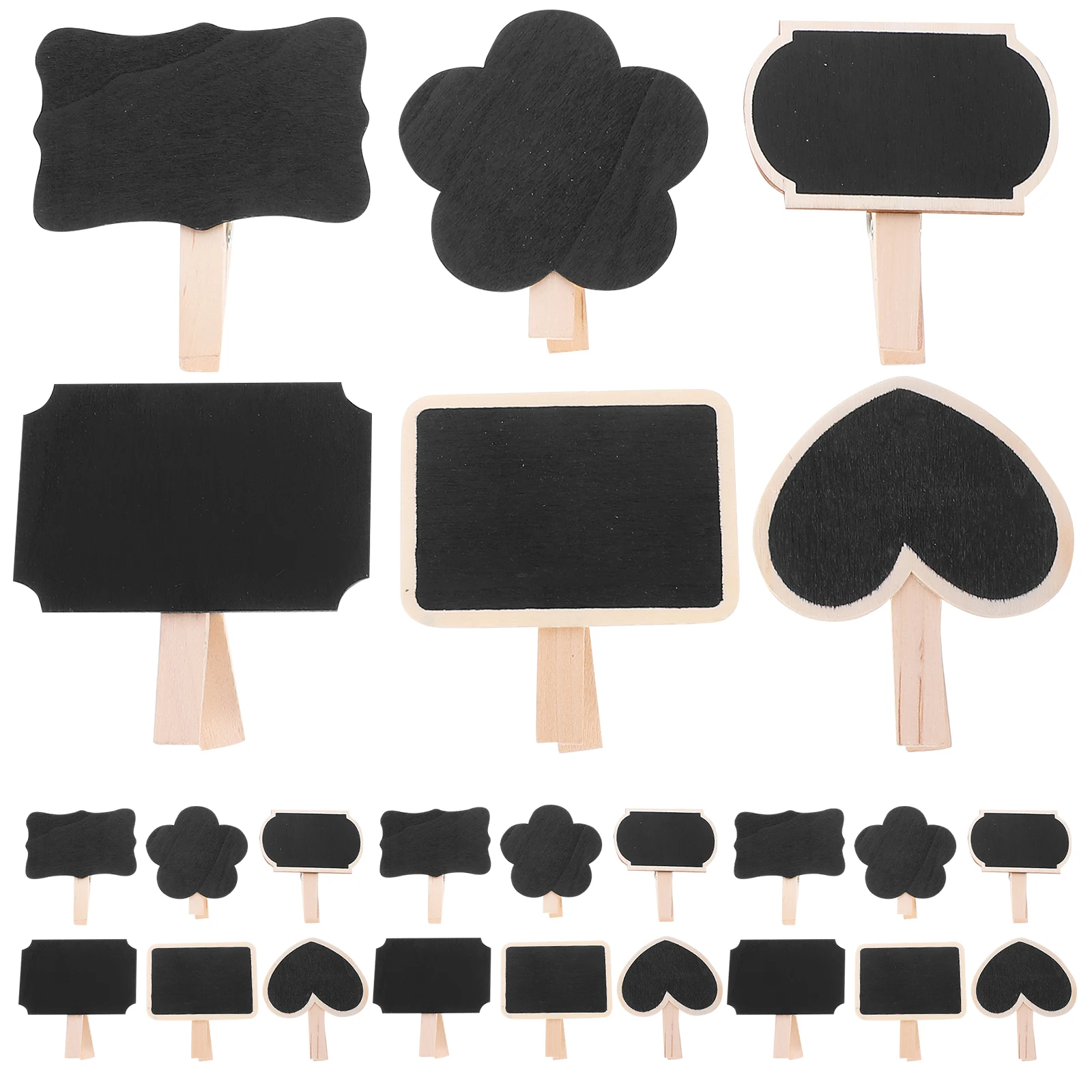 Mini lavagna da 30 pezzi con clip per messaggi in legno, cartelli per lavagne alimentari