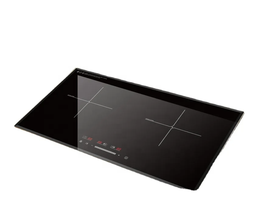 

Induction Cook Top/Electric Stove Built-in 2 Burners Induction Cooker Black Glass with Touch Slide Control Child Lock Timer