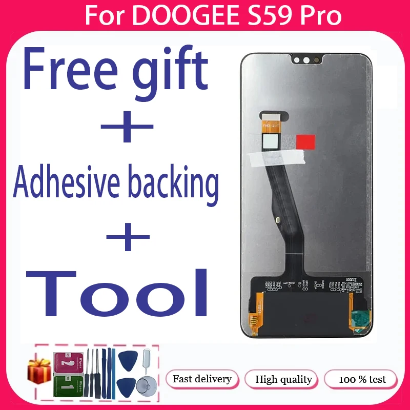 

For DOOGEE S59 Pro+ LCD Display + Touch Screen+Free adhesive backing+Tool