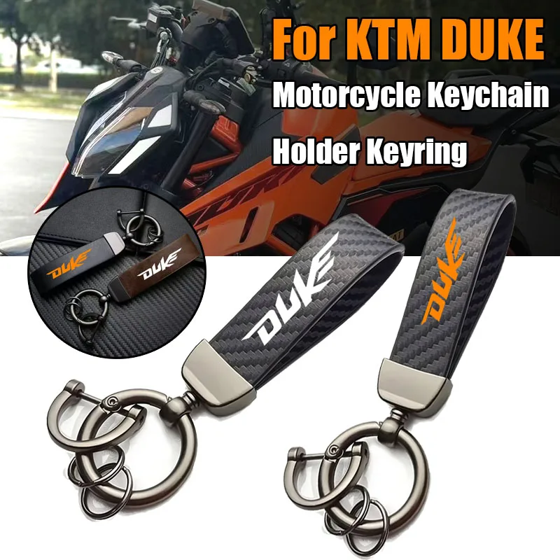

For KTM Duke 125 200 250 390 690 990 1290 Deluxe Leather Motorcycle Keyring Keychain Lanyard Gift