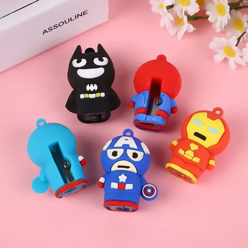 

Cartoon Marvel Sharpened Pencil Roll Soft Glue Action Figure Spider-Man Iron Man Captain America Batman Student Stationery