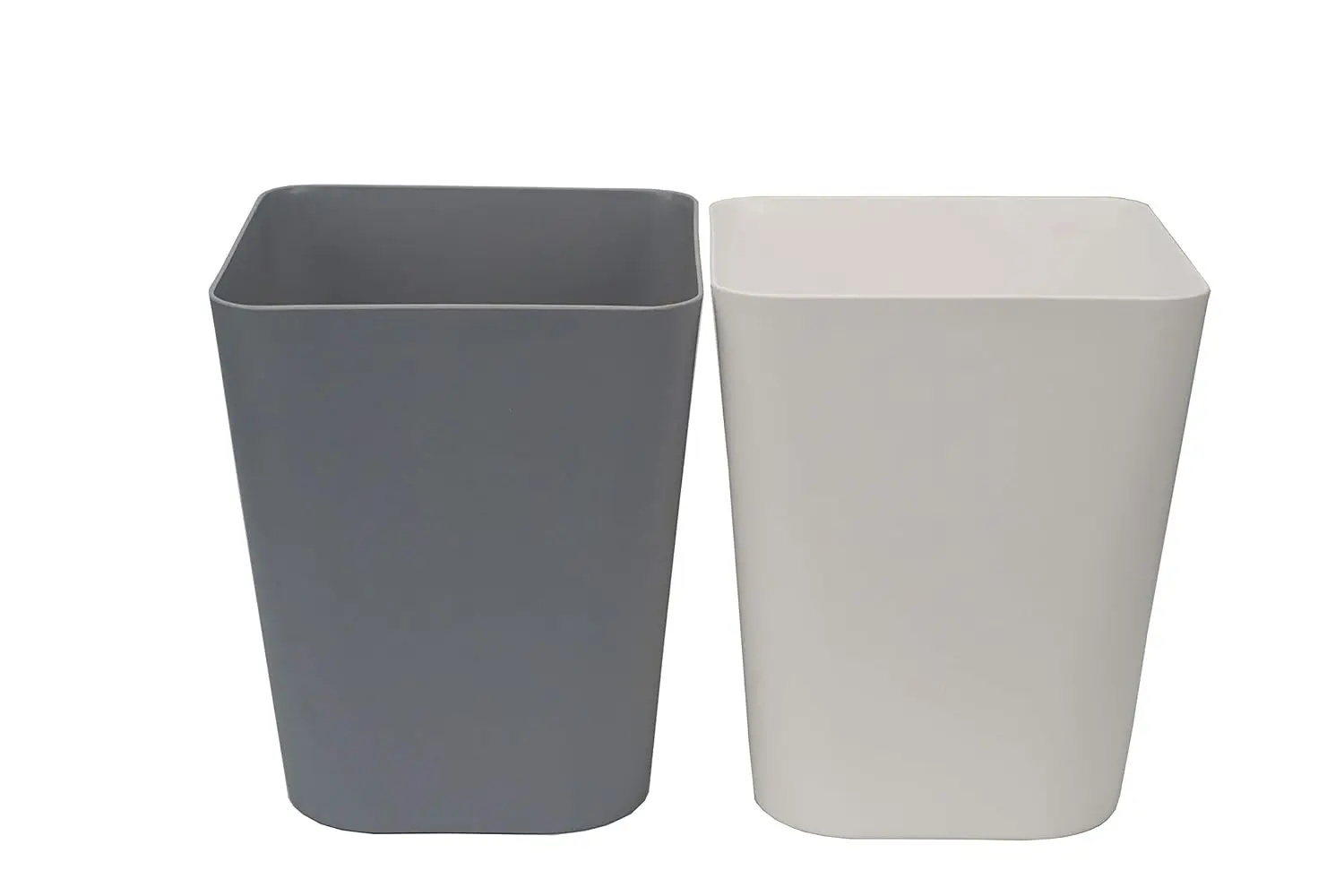

2-Pack Small Trash Cans, 1.6 Gallon for Kitchen, Office, Bathroom - White and Gray