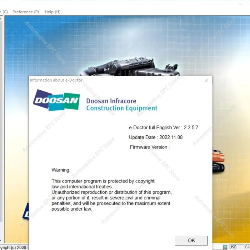 

Диагностический программатор Doosan E-Doctor Engine Diagnostic 2.3.5.8 (EDIA) для строительной и промышленной техники 2023 года